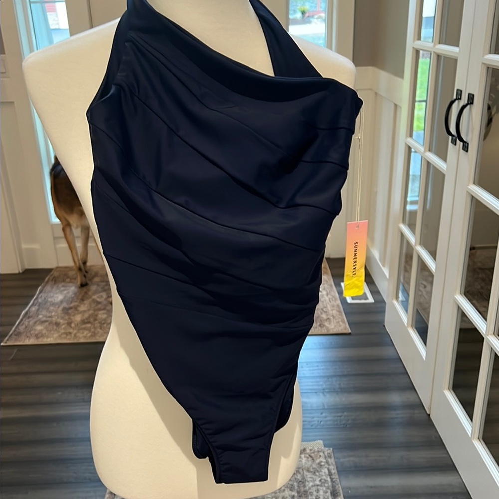 Summersalt Sidestroke One-Piece Swimsuit-NWT SIZE 4 Navy